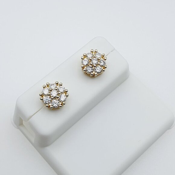 "14K Gold Plated Cubic Zircon Earrings, INUS1BR137 - Picture 6 of 9